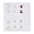 thumbnail image 3 of 6 Pairs Weekly Ear Studs Set Women Fashion Alloy Love Heart Leaf Rhinestone Earrings Jewelry Gift Type 1, 3 of 9