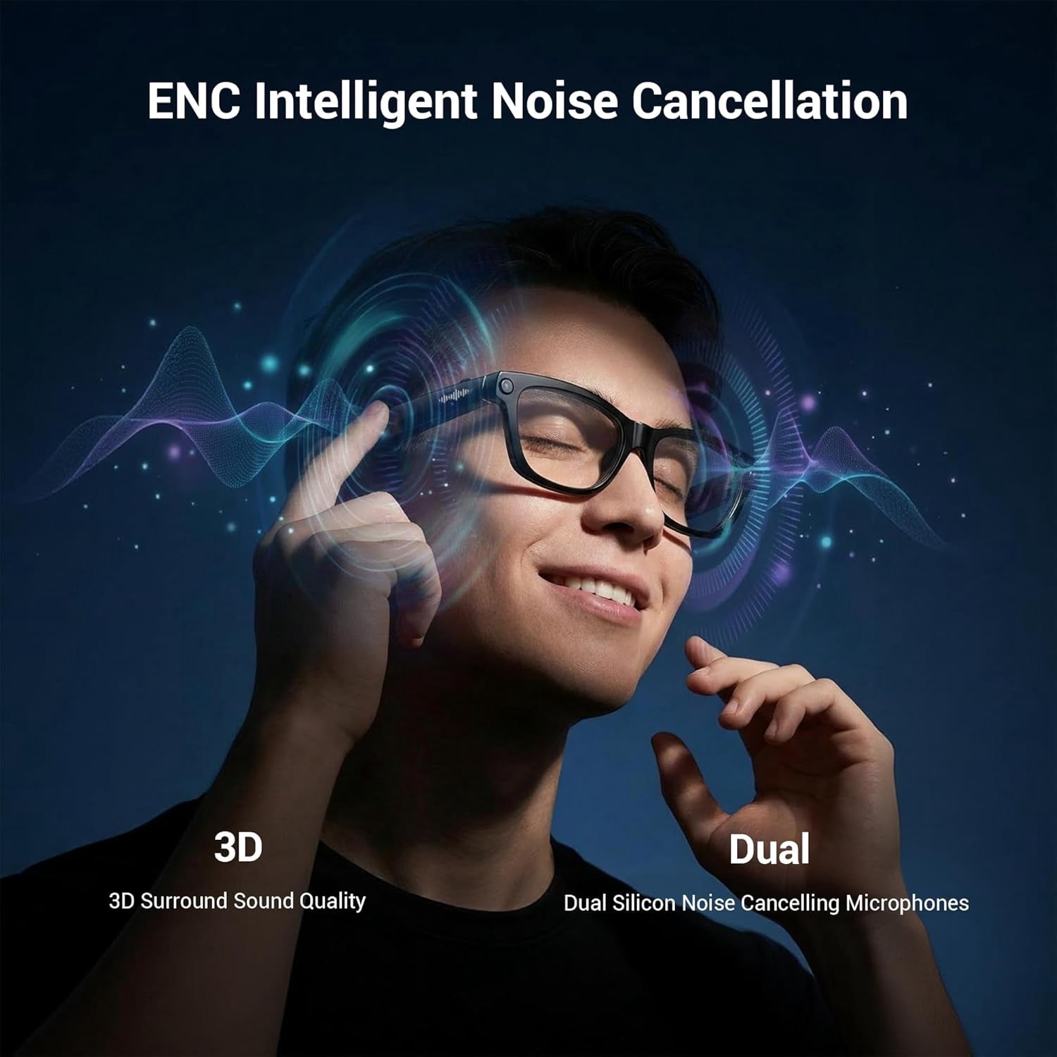 Blackview AI Camera Smart Glasses with 1080P HD Recording & Real-Time Translation, Polarized Sunglasses with Voice Assistant for Men & Women