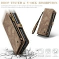 thumbnail image 5 of CaseMe Leather Case for Samsung Galaxy A17,2 in 1 Detachable Wallet Case with 8-Card Holder Zipper Bills Slot,Magnetic Shockproof Flip Leather Cover Zipper Pocket Phone Cases,Brown,For Galaxy A17, 5 of 7