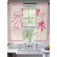 thumbnail image 2 of Valentine's Day Sheer Curtains 72 Inch Length 2 Panels Set Window Treatments, Pink Bows Romantic Love Heart Vintage Plaid Rod Pocket Semi Curtains for Living Room/Bedroom/Kitchen Décor, 104"W x 72"L, 2 of 7