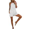 thumbnail image 6 of Utoimkio Women's Casual Halter Romper,Loose Fit Sleeveless Playsuit with Side Pockets, 6 of 9