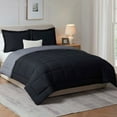 thumbnail image 4 of Nestl Queen Comforter Set, 3 Piece Bed in a Bag, Reversible Down Alternative Bedding Set, Black & Gray, 4 of 9