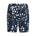 thumbnail image 5 of Easygdp Cherry Blossoms on Navy Background Men's Short Pajama Pants, Sleep Shorts, Household Pants, Casual Pants with Pockets - Large, 5 of 9