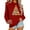 Wine, variant on Hueook Sweatshirts for Women Women's Round Neck Hoodless Christmas Printed Casual Loose Sweatshirt Red XS