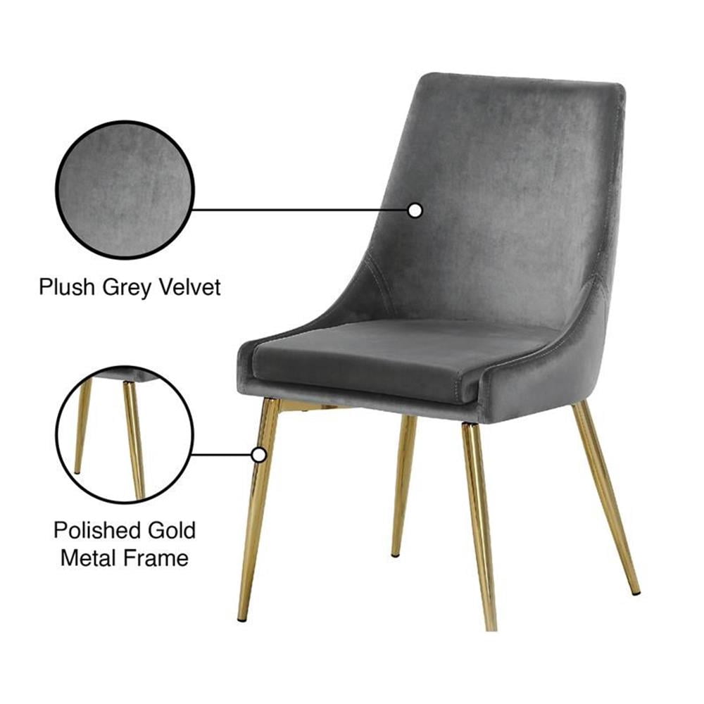 Meridian Furniture Karina Gray Velvet Dining Chair (Set of 2)