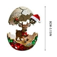 thumbnail image 6 of Christmas Animal Ornament Elk Decoration, New Stained Glass Cover Deer Hanging for Xmas Tree, Rustic Christmas Reindeer Red Green Finish Shell Decor Hanger, Xmas Gift for Friend Family Coworker, 6 of 7