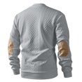 thumbnail image 4 of StSilkitty Mens Long Sleeve Sweatshirts Textured Crew Neck Button Sweatshirt Lightweight Fashion Pullover Shirts, 4 of 5