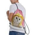 thumbnail image 3 of Easygdp A Funny Cat Drawstring Backpack, Beach Sackpack, Travel Sackpack Lightweight for Sports, Gym, Travel, Swimming - Medium, 3 of 9