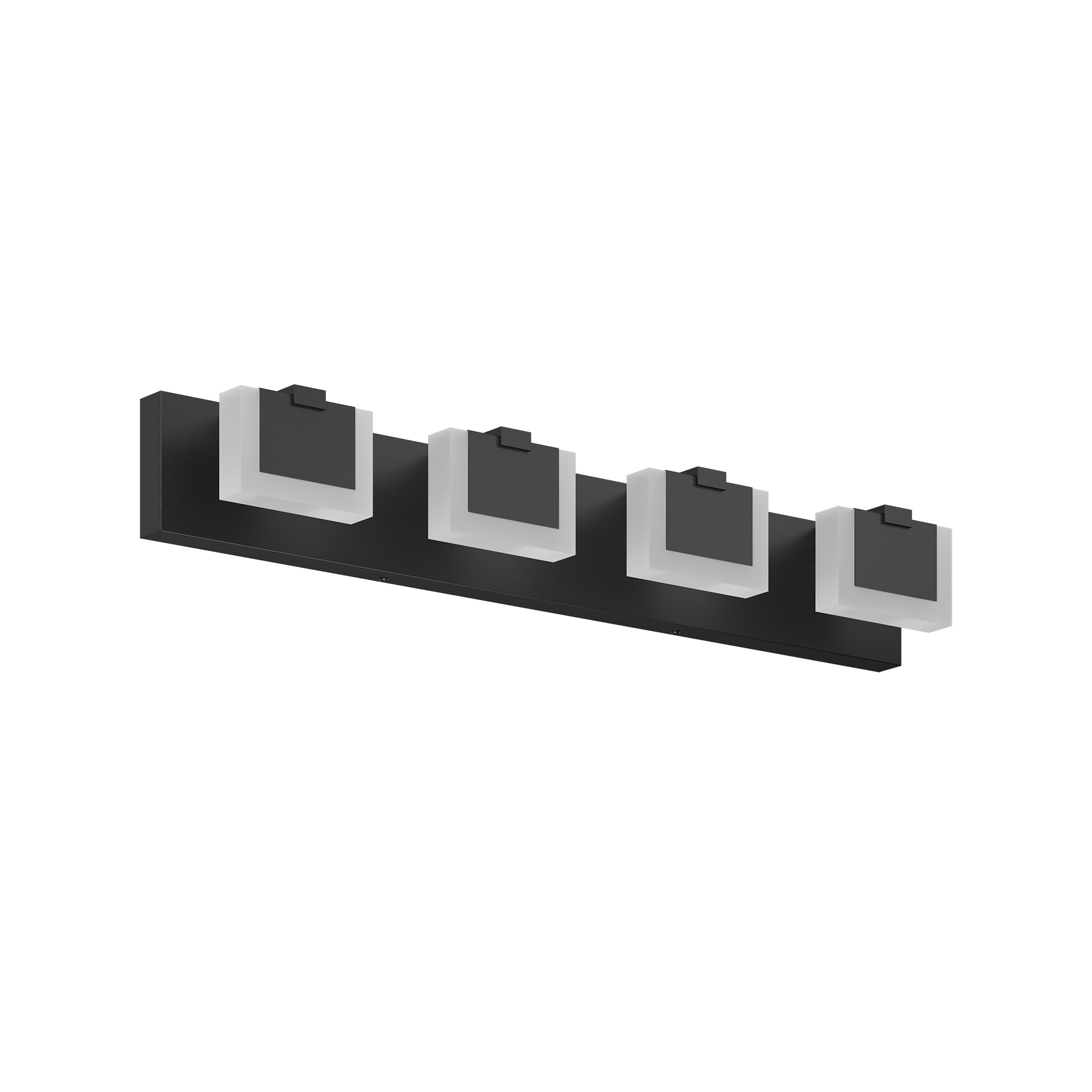 4 Lights Modern Black Vanity Light Up and Down Black Bathroom Lighting Fixtures LED Bathroom Wall Light Over Mirror 6000K