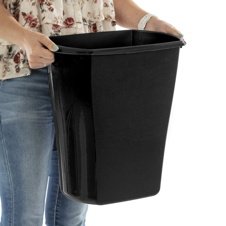 Sterilite 2 Pack 5.5 Gal Rectangular Wastebasket Black Plastic