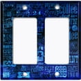 thumbnail image 2 of Metal Light Switch Wall Plate Outlet Cover (Coffee Shop Cafe Restaurant Sign Black Blue - Double Rocker), 2 of 2