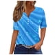 thumbnail image 2 of Fiudx Ofertas Flash Artículos En Oferta Camiseta de Color Liso con Cuello En V para Mujer, 2 of 4