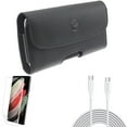 thumbnail image 1 of 10ft Long Type-C Cable w Case Belt Clip w Matte Screen Protector for Samsung Galaxy S21 Plus - Fast Charger Cord PD, Leather Holster, TPU Film Anti-Glare Accessory Bundle, 1 of 18