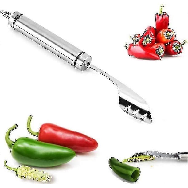 Pepper Seed Corer Remover, Pepper Corer Seed Remover, Pepper Deseeder Tool Stainless Steel Fruit Corer Remover