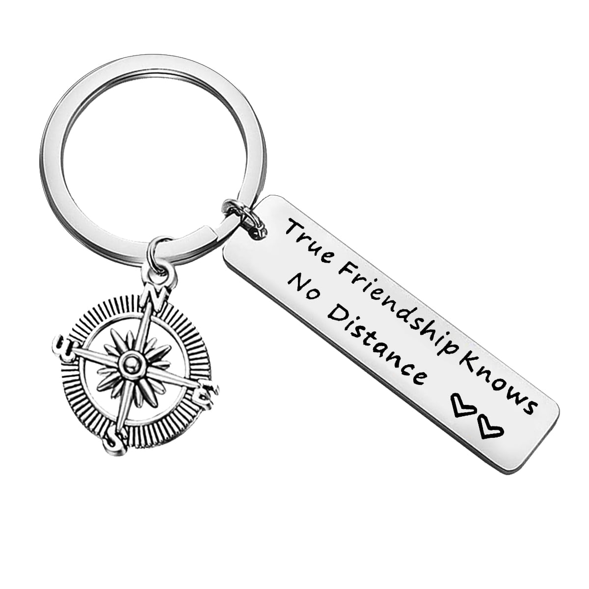 sister no matter where Set of 2 Friendship gift name keyrings best friend distance keychain birthstone long distance relationship