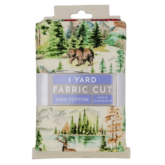 Fabric Editions 36" x 42" Cotton Outdoors 1 Yard Precut Sewing & Craft Fabric, Multicolor 1 Piece