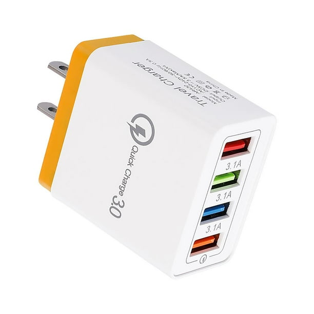 Cargador de color USB 3A Cargador de teléfono de viaje de carga rápida Adaptador de enchufe de EE. UU.