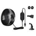 thumbnail image 2 of DOLITY USB Car Cooling Fan Adjustable for Sedan Backseat Dashboard Van Black, 2 of 9
