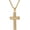 Gold no chain, variant on Unisex Stainless Steel Cool Hip Hop Shiny Rhinestones Micro-Pave Iced Out CZ Inlay Double Layer Cross Pendant Necklace