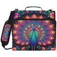 thumbnail image 2 of Zipper Binder with Shoulder Strap 2 inch 3 Ring Waterproof File Folder Organizer Bag 500 Sheet Peacock with Iridescent Tail, 2 of 8