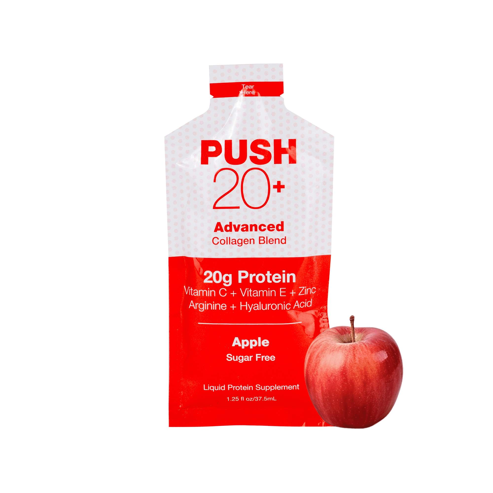 Global Health Products PUSH 20+ Collagen Protein, Apple, 20g Protein, 60 Count