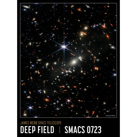 NASA James Webb Space Telescope First Deep Field Smacs 0723 Volans Constellation Galaxy Image Unframed Wall Art Print Poster Home Decor