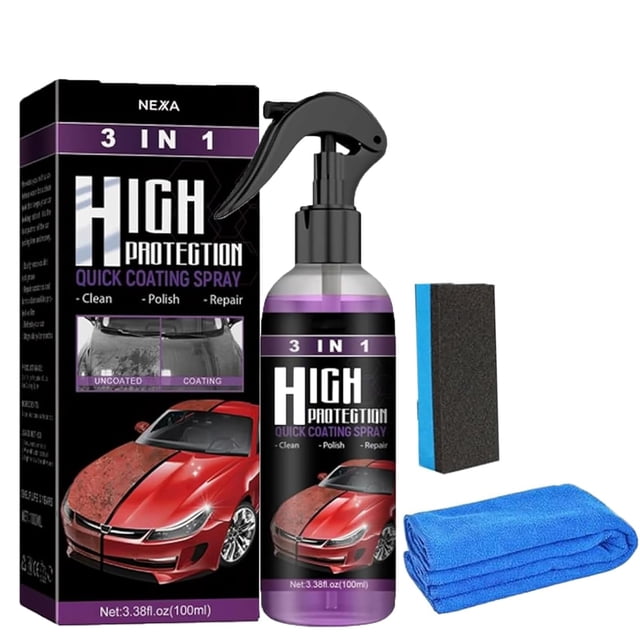 Turbo Shine Nexa Car Spray, Quick Shine, Nexa Turbo Shine Polish,Protective Coating for Cars,Easy to Use Spray for Paint Correction, Dust Repellent, and High Gloss Finish (1 set)