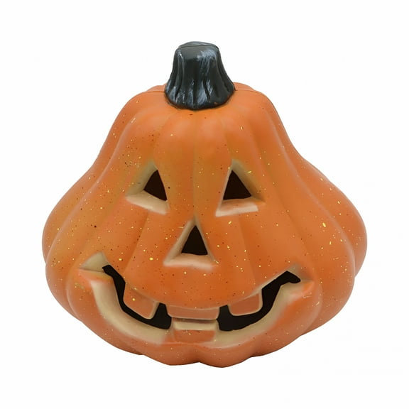 LAMIRO Halloween Decorations Pre-Lit Pumpkin Lantern, Artificial Fake Harvest Pumpkins for Outdoor Indoor, Battery Operated Lighted Halloween Pumpkin Decorations Party Favor Gifts