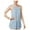 Light Blue, variant on Womens Blue Lace Floral Sleeveless Halter Tank Top 4