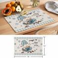 thumbnail image 6 of Blue Gnomes Placemats Set of 4 Coffee Snowflake Winter Checkered Rustic Place Mats Indoor Wipeable Table Mats Washable Cloth Dining Table Placemats for Kitchen Holiday Party Home Decor 13x19 Inch, 6 of 9