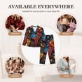 thumbnail image 7 of Fuzoiu World Map Of Digital Circuits Print Women's Long-Sleeved Pajama,Lounge Button Down Nightwear,Womens Notch Collar Pajama Set-XX-Large, 7 of 7
