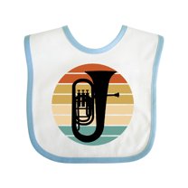 Inktastic Tuba Music Retro Sunset Silhouette Boys or Girls Baby Bib