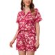 thumbnail image 4 of Conjuntos de Mujeres de Hawái de 2 Piezas, Camisa Floral de Botones y Pantalones Cortos, Ropa Casual de Vacaciones Tropicales en la Playa 2026 L Rosa Fucsia, 4 of 5