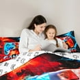 thumbnail image 4 of Manfei Teens Video Game 7-Piece Twin Bedding Sets,Console Game Lover Bedding Comforter Set,Gradient Red Blue Sheet Sets For Kids,Microfiber Bedroom Decor Reversible, 4 of 8