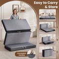 thumbnail image 5 of Cozylore 6 inch Tri Folding Mattress King Size Foldable Mattress Memory Foam Mat with Washable Cover and Non-Slip Bottom Portable Floor Bed for Travel, Camping, Guest, 80" x 76" x 6", 5 of 7