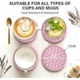 thumbnail image 3 of Silicone Coasters for Drinks[4 Pack]- Cup Mat for Tabletop Protection-Non-Slip, Non-Stick, Coffee Table Decor, Great Gift for Valentine's Day or Anniversary, Soft Pink, 3 of 6