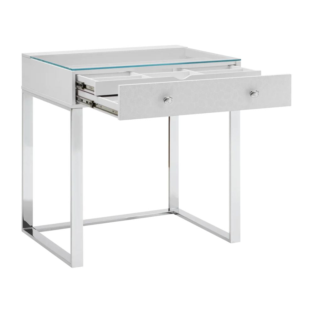 Impressions Vanity Hello Kitty SlayStation Vanity Table for Bedroom, Makeup Accessories (Silver)