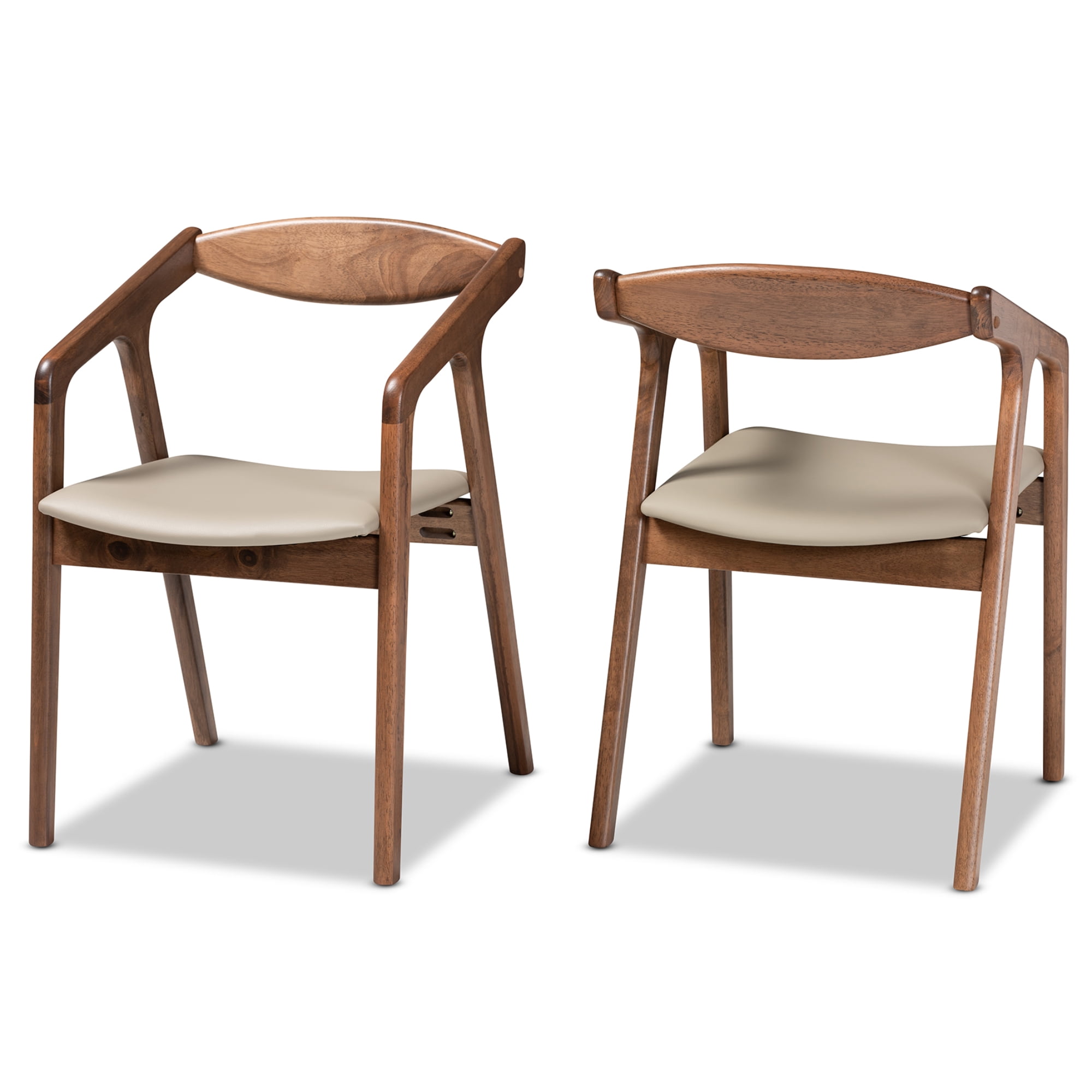 Baxton Studio Harland Dining Chair, Set of 2, Grey