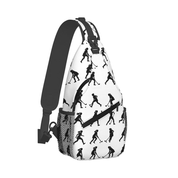 Women Men Field Hockey Sling Backpack Casual Shoulder Sling Bag Gym Travel Hiking Daypack
