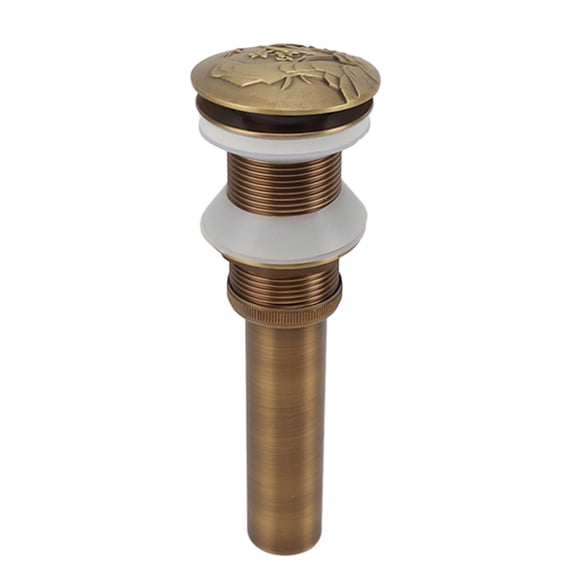 BIMZUC Brass Retro Pop‑Up Sink Drain Stopper – Antique‑Style, Anti‑Clog Filter for Kitchen & Bathroom Washbasins