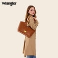 thumbnail image 4 of Wrangler Tote Bag for Women Vegan Leather Large Shoulder Purse, Brown, 4 of 8