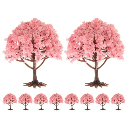 

Voiceine 10pcs Miniature Scenery Plastic Tree Scenic DIY Crafts Landscape Building Sand Table Decor