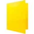 thumbnail image 4 of JAM Heavy Duty Plastic 3 Hole Punch School Folders with Pockets, Yellow, 6/Pack, 4 of 5
