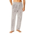 thumbnail image 2 of Dresfit Men's Fuzzy Pajama Pants Winter Flannel Pajamas Drawstring Solid Color Bottoms Lounge Warm Fleece Lined Pant Fluffy Comfort Plush Sleepwear with Pockets Beige 3XL, 2 of 9