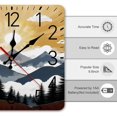 thumbnail image 2 of Mountain Sunset Forest Art Wall Clock Silent Non-Ticking For Home Office Decor, Decorative Clock Art, 2 of 7