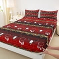 thumbnail image 3 of Feelyou Red Triangle Aztec Twin Sheet Sets, Mystic Dream Catcher Twin Fitted Sheet, Western Sheep Skull Flat Sheet, Super Cozy Room Decor, 3 Pieces, 3 of 7