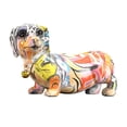 thumbnail image 3 of Estatua de perro de poliresina, figura decorativa de escritorio, figuras en miniatura de perro salchicha Naranja, 3 of 9