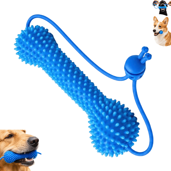 Dual-Action Bone Shaped Canine Dental Prop with Adjustable Rope, Dog Dental Chew Toy for Effortless Teeth Brushing, Mouth Opener Suitable for Dogs