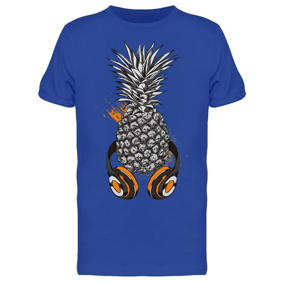 Pineapples And Headphones T-Shirt Men -Image by Shutterstock, Male Medium