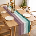 thumbnail image 3 of Purple Green Wood Grain Table Runner - 48 Inch Long, Kitchen Dining Table Runner Dresser Scarves, Rustic Retro Wooden Plank Farmhouse Decor for Coffee Tables Wedding Party Banquet, 3 of 8